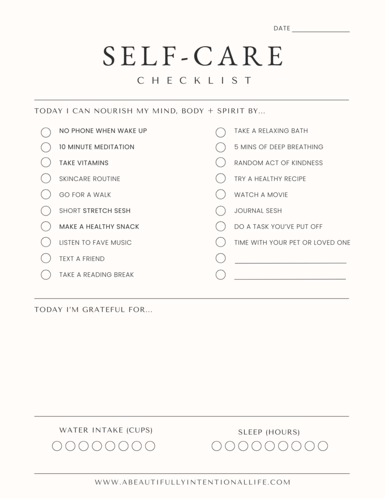 Self-care checklist