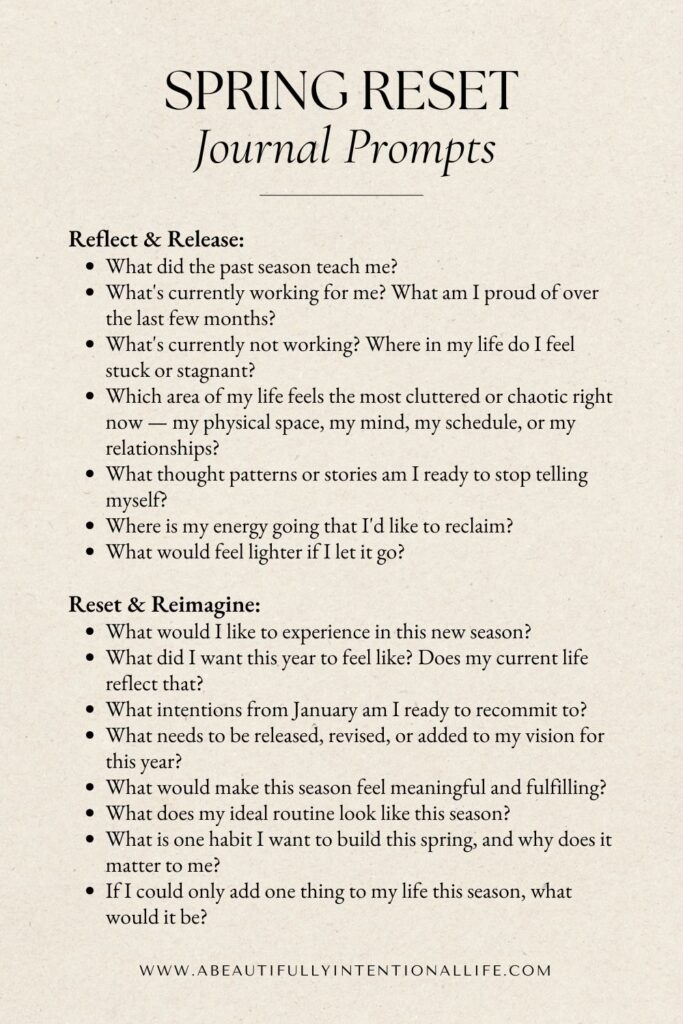 Spring reset journal prompts